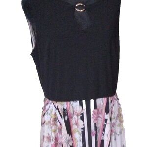 Sandra Darren asymmetrical floral dress size 10P